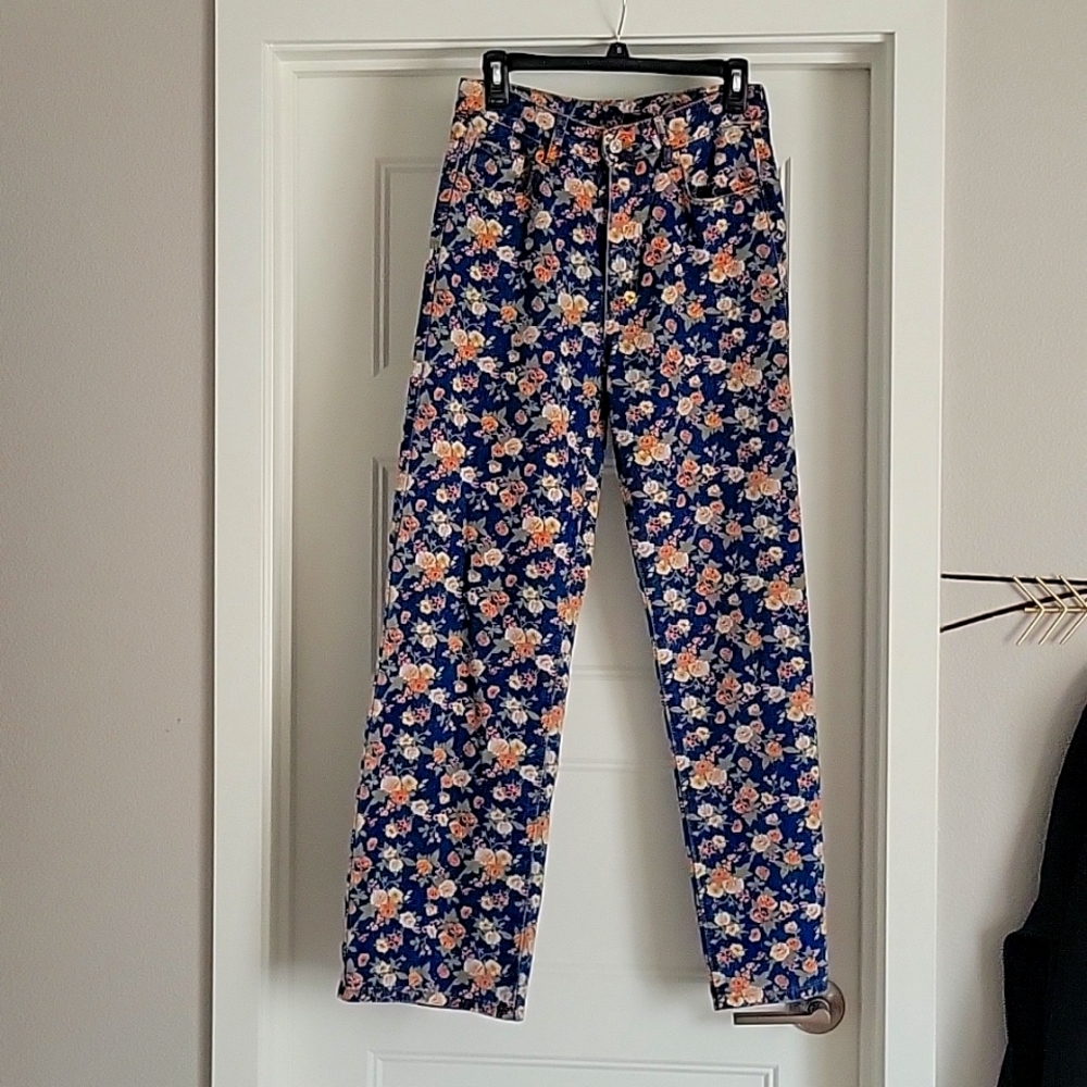 Cider floral wide-leg jeans